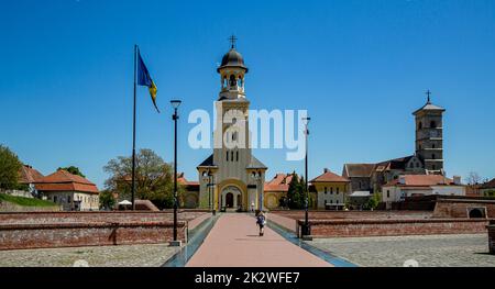 La cathédrale orthodoxe de Coronation à la forteresse d'Alba Iulia, Transylvanie, Roumanie. Banque D'Images
