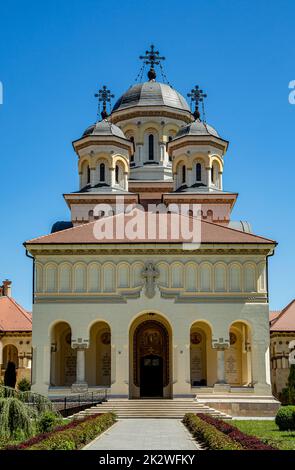 La cathédrale orthodoxe de Coronation à la forteresse d'Alba Iulia, Transylvanie, Roumanie. Banque D'Images