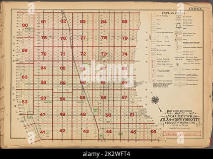 Cartographie, cartes. 1927. Lionel Pincus et Princess Firyal Map Division. Immobilier , New York (État) , New York, Manhattan (New York, New York) Carte des grandes lignes et des index du volume deux, Atlas de New York City, Borough of Manhattan. 14th St. à 59th St. Banque D'Images