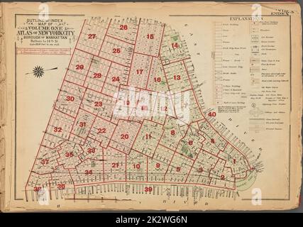 Cartographie, cartes. 1927. Lionel Pincus et Princess Firyal Map Division. Immobilier , New York (État) , New York, Manhattan (New York, New York) Carte des grandes lignes et des index du volume un, Atlas de New York City, Borough of Manhattan. Batterie à 14th St. Banque D'Images