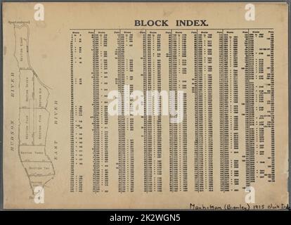 Cartographie, cartes. 1925. Lionel Pincus et Princess Firyal Map Division. Immobilier , New York (État) , New York, Manhattan (New York, New York) Index de bloc Banque D'Images