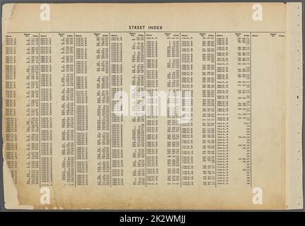 Cartographie, cartes. 1955 - 1956. Lionel Pincus et Princess Firyal Map Division. Immobilier , New York (État) , New York (New York), Manhattan (New York, New York) Index des rues : 92nd, rue E. - 228th, rue W. Banque D'Images