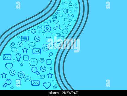 Icônes symbolisant la réussite des collaborateurs en communication en ligne qui travaillent en équipe. Symboles de flux représentant le partenariat de connexion réseau qui atteint les objectifs de projet les plus récents. Banque D'Images