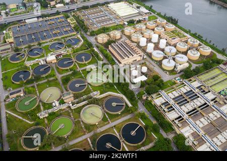 SHA Tin, Hong Kong 17 mars 2019 : usine de traitement des eaux usées à Hong Kong Banque D'Images