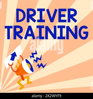 Texte montrant la formation des pilotes inspiration. Business concept prépare un nouveau pilote à obtenir un permis de conduire IS Megaphone Affichage d'un message important présentant un rapport détaillé Banque D'Images