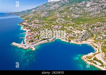 Vue panoramique aérienne de la ville de Karlobag Banque D'Images