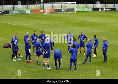 ZEIST - sélection des pays-Bas lors d'une session de formation de l'équipe nationale néerlandaise sur le campus de la KNVB sur 23 septembre 2022 à Zeist, aux pays-Bas. L'équipe nationale néerlandaise prépare le match de l'UEFA Nations League contre la Belgique. Credit: ANP/Alamy Live News Banque D'Images