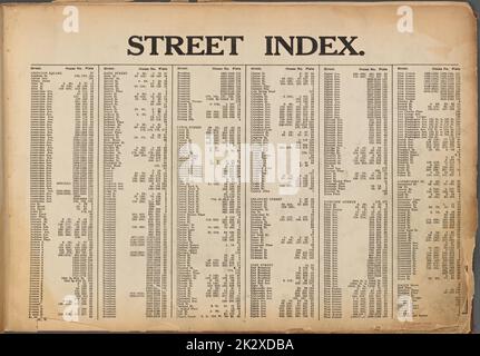 Cartographie, cartes. 1921 - 1923. Lionel Pincus et Princess Firyal Map Division. Immobilier , New York (État) , New York, Manhattan (New York, New York) Index des rues : Abington Square - Harry Howard Square Banque D'Images