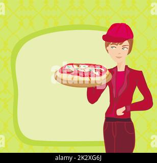 Pizza Delivery Man Banque D'Images