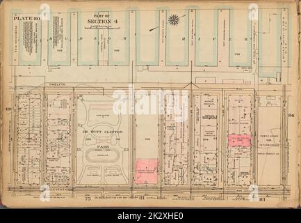 Cartographie, cartes. 1927. Lionel Pincus et Princess Firyal Map Division. Immobilier , New York (État) , New York, Manhattan (New York, New York) Plaque 80, partie de l'article 4 : délimitée par (Hudson River Piers) Twelfth Avenue, W. 59th Street, onzième Avenue et W. 50th Street Banque D'Images