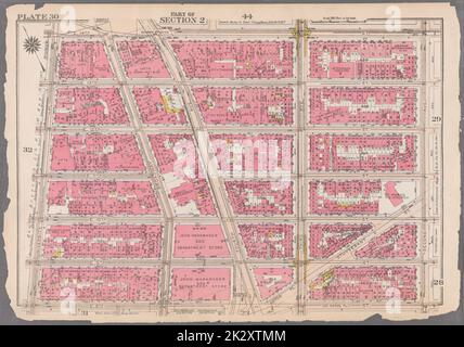 Cartographie, cartes. 1916. Lionel Pincus et Princess Firyal Map Division. Atlas, Manhattan (New York, N.Y.), immeuble , New York (État) , New York plate 30 : délimitée par la rue E. 14th, second Avenue, E. 8th Street et University place partie de la section 2 Banque D'Images