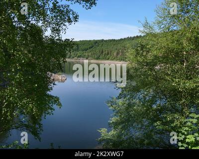 Dans l'État de Basse-Saxe, dans le nord du Harz, le nord de l'Okertalsperre Banque D'Images