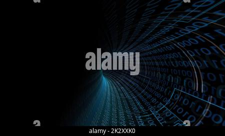 Passage par le tunnel de données binaires Banque D'Images