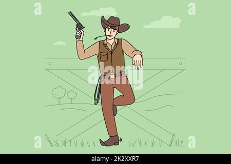 Cowboy masculin en costume Banque D'Images