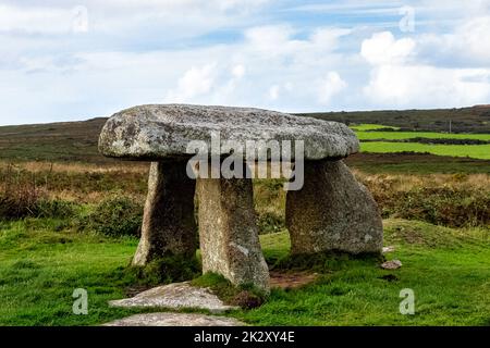 Lanyon Quoit - dolmen à Cornwall, Angleterre, Royaume-Uni Banque D'Images