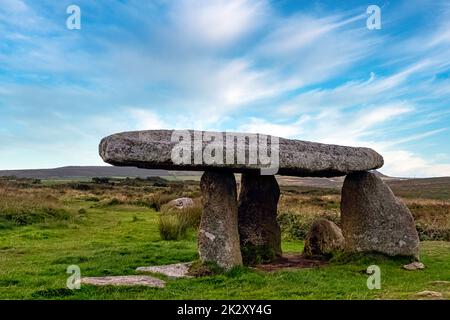 Lanyon Quoit - dolmen à Cornwall, Angleterre, Royaume-Uni Banque D'Images