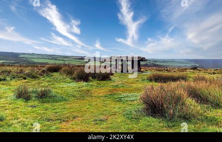 Lanyon Quoit - dolmen à Cornwall, Angleterre, Royaume-Uni Banque D'Images