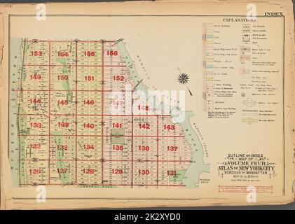 Cartographie, cartes. 1927. Lionel Pincus et Princess Firyal Map Division. Immobilier , New York (État) , New York, Manhattan (New York, New York) Carte des grandes lignes et des index du volume quatre, Atlas de New York City, Borough of Manhattan. 110th St. à 145th St. Banque D'Images