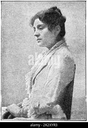 Portrait d'Eleonora Duse - une actrice italienne. Illustration du 19e siècle. Arrière-plan blanc. Banque D'Images