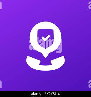 Icône d'appel sécurisé pour les applications et le Web Illustration de Vecteur
