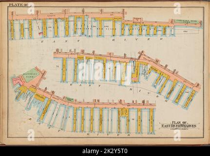 Cartographic, Maps. 1921 - 1923. Lionel Pincus and Princess Firyal Map Division. Real property , New York (State) , New York, Manhattan (New York, N.Y.) Plate 40: Plan of East River Wharves Stock Photo