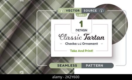 Motif militaire Tartan sans couture, texture militaire, tissu écossais à carreaux Illustration de Vecteur