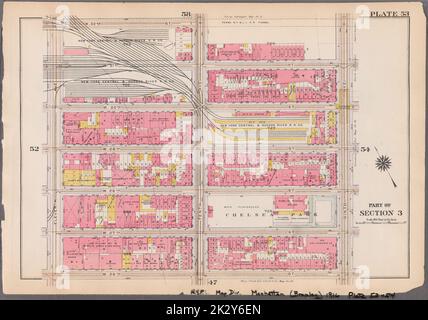 Cartographie, cartes. 1916. Lionel Pincus et Princess Firyal Map Division. Atlas, Manhattan (New York, N.Y.), immeuble , New York (État) , New York tôle 53 : délimitée par la rue W. 32nd, 9th Avenue, W. 26th Street et la onzième Avenue partie de la section 3 Banque D'Images