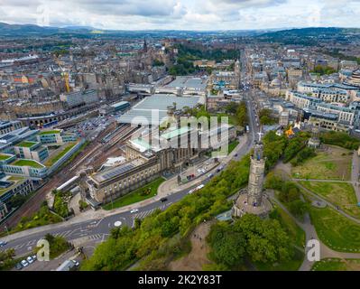Vue aérienne d'Édimbourg depuis Calton Hill, Écosse, Royaume-Uni Banque D'Images