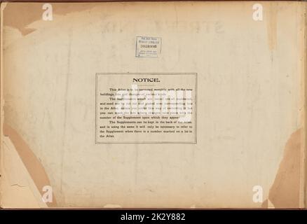 Cartographie, cartes. 1921 - 1923. Lionel Pincus et Princess Firyal Map Division. Immobilier , New York (État) , New York, Manhattan (New York, New York) Avis de corrections et de suppléments Banque D'Images