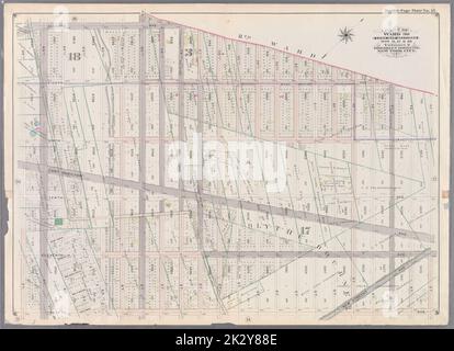 Cartographie, cartes. 1898. Lionel Pincus et Princess Firyal Map Division. Brooklyn (New York, New York), immeuble , New York (État) , New York Double page plaque no 15 : délimitée par la septième Avenue, 60th rue, huitième Avenue, 49th rue, neuvième Avenue, 45th, rue, 12e Avenue et 66th, rue. Partie du quartier 30, sections de la carte terrestre, nos 3, 17 et 18, volume 2, Brooklyn Borough, New York. Banque D'Images