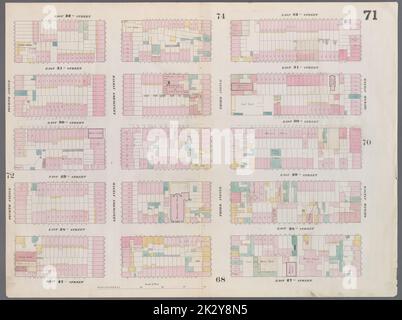 Cartographic, Maps. 1857 - 1862. Lionel Pincus and Princess Firyal Map Division. Manhattan (New York, N.Y.), Real property , New York (State) , New York Plate 71: Map bounded by East 32nd Street, Second Avenue, East 27th Street, Fourth Avenue Stock Photo