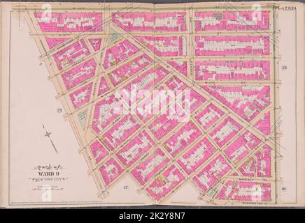 Cartographie, cartes. 1893. Lionel Pincus et Princess Firyal Map Division. New York (New York) Plaque 24 carte délimitée par W. 14th St., 6th Ave., Washington PL., W. 10th St., Hudson St. Banque D'Images