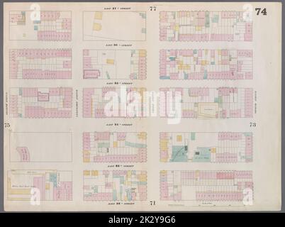 Cartographie, cartes. 1857 - 1862. Lionel Pincus et Princess Firyal Map Division. Manhattan (New York, New York), immeuble , New York (État) , New York plaque 74 : carte délimitée par East 37th Street, second Avenue, East 32nd Street, Fourth Avenue Banque D'Images