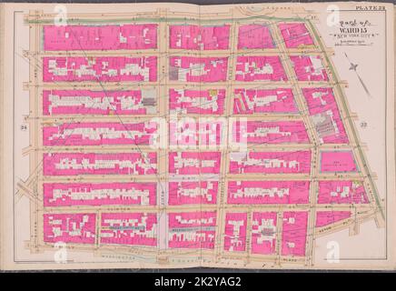 Cartographie, cartes. 1893. Lionel Pincus et Princess Firyal Map Division. New York (New York) Plaque 23 carte délimitée par la rue W. 14th, 4th Ave., Astor PL., Waverly PL., 6th Ave Banque D'Images