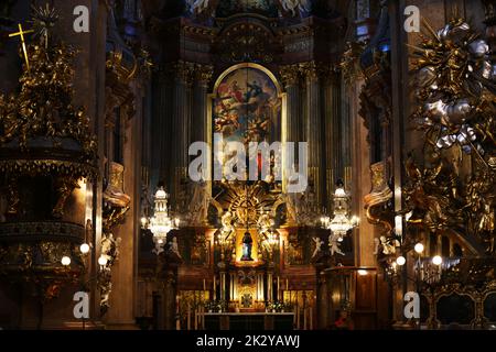 Wien Kirche, Kirche, Barock, die Peterskirche ist eine der schönsten Barockkirchen Wiens Banque D'Images