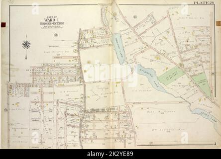 Cartographic, Maps. 1917. Lionel Pincus and Princess Firyal Map Division. Staten Island (New York, N.Y.) Plate 26, Part of Ward 1 Map bound by Egbert Ave, Brookside Ave, Forest Ave, Clove Road, Purcell St, Raleigh Ave (Division Ave), Broadway, 1st St, Bement Ave, Britton Ave, Slosson Ave, Fairview Ave, Potter Ave, Manor Road, Marlboro PL, Palmer Ave, Winans PL, Miller Ave, Crowell Ave, Jewett Ave, Maine Ave (Michigan Ave), New York PL, Kingsley Ave (New York), Benedict Ave, Ravenhurst Ave Banque D'Images