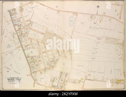 Cartographie, cartes. 1908 - 1912. Lionel Pincus et Princess Firyal Map Division Queens, vol. 2, plaque double page no 40; partie du quartier deux Newtown; carte délimitée par Johnson Ave., Harbour Road, Furmanville Road; y compris Juniper Swamp, Juniper Ave., Way St.; Plan secondaire; carte délimitée par Dry Harbour Road Banque D'Images