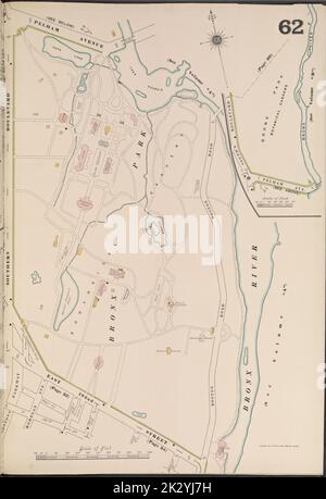 Cartographie, cartes. 1901. Lionel Pincus et Princess Firyal Map Division. Assurance-incendie , New York (État), biens immobiliers , New York (État), Villes et villages , New York (État) Bronx, V. 14, plaque no 62 carte délimitée par Pelham Ave., Bronx River, E. 182nd St., Southern Blvd. Banque D'Images