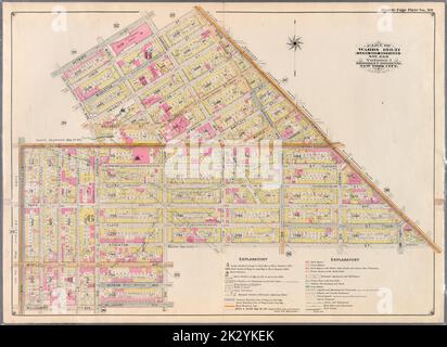 Cartographie, cartes. 1898. Lionel Pincus et Princess Firyal Map Division. Brooklyn (New York, New York), immeuble , New York (État) , New York Double page plaque n° 30 : délimitée par Heyward Street, Harrison Avenue, Lynch Street, Broadway, Stockton Street, Marcy Avenue, Willoughby Avenue, Bedford Avenue, Flushing Avenue et Lee Avenue. Fait partie des quartiers 19 et 21. Sections de la carte terrestre, n° 6 et 8, volume 1, Brooklyn Borough, New York City. Banque D'Images