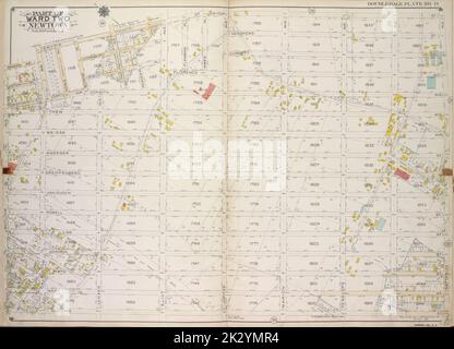 Cartographie, cartes. 1915. Lionel Pincus et Princess Firyal Map Division. Queens (New York, N.Y.), immeuble , New York (État) , New York , Queens (Borough) Queens, vol. 2A, plaque double page no 19; partie du quartier deux Newtown. Carte délimitée par la rue Gwydir, avenue Satterlee; y compris la rue Laforge, avenue Whitlock Banque D'Images