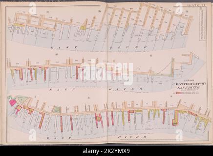 Cartographie, cartes. 1893. Lionel Pincus et Princess Firyal Map Division. New York (New York) Planche 27 : jetées de Battery jusqu'au 14th, rue East River Banque D'Images