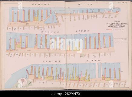 Cartographie, cartes. 1893. Lionel Pincus et Princess Firyal Map Division. New York (New York) Planche 26 : jetées de Battery jusqu'au 14th, rue Hudson Banque D'Images