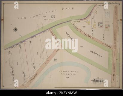 Cartographie, cartes. 1901. Lionel Pincus et Princess Firyal Map Division. Bronx (New York, N.Y.), immeuble , New York (État) , New York Double page tôle no 40, partie du quartier 24, article 12. Bornée par Jerome Ave. Et Van Cortlandt Park South. Banque D'Images