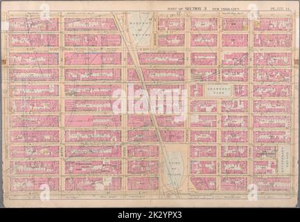 Cartographie, cartes. 1897. Lionel Pincus et Princess Firyal Map Division. Immobilier , New York (État) , New York, Manhattan (New York, New York) Plaque 14 : délimitée par w. 25th Street, E. 25th Street, second Avenue, E. 14th Street, W. 14th Street, Et de la septième Avenue. Partie de l'article 3, New York. Banque D'Images