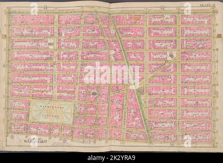 Cartographie, cartes. 1891. Lionel Pincus et Princess Firyal Map Division. Manhattan (New York, N.Y.), immeuble , New York (État) , New York plaque 11 carte délimitée par E. 14th St., 1st Ave., W. 3rd St., 6th Ave Banque D'Images