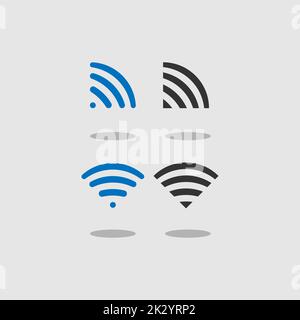 Quatre icônes wifi sur fond blanc Illustration de Vecteur