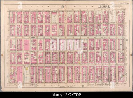 Cartographie, cartes. 1897. Lionel Pincus et Princess Firyal Map Division. Immobilier , New York (État) , New York, Manhattan (New York, New York) Plaque 28 : délimitée par la Cinquième Avenue, la rue E. 80th, la deuxième Avenue et la rue E. 84th. Partie de l'article 5, New York. Banque D'Images