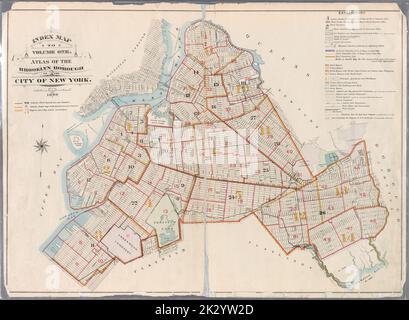 Cartographic, Maps. 1898. Lionel Pincus and Princess Firyal Map Division. Brooklyn (New York, N.Y.), Real property , New York (State) , New York Index Map to Volume One. Atlas of the Brooklyn Borough of the City of New York. Stock Photo