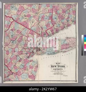 Cartographic, Maps. 1868. Lionel Pincus and Princess Firyal Map Division. Real property , New York Metropolitan Area, Westchester County (N.Y.), New York Metropolitan Area Plate 5: Map of New York and vicinity, accompanying Atlas of New York and vicinity. Large folder - L1 Stock Photo