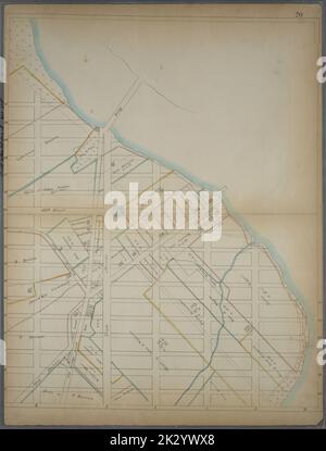 Cartographie, cartes. 1868. Lionel Pincus et Princess Firyal Division de la carte page 20 : délimitée par la rue W. 131st, Harlem River, la rue E. 114th et la quatrième avenue (Park). Ensemble Sackersdorff Farm. Banque D'Images